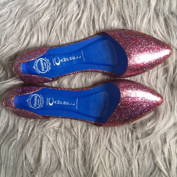 Jeffrey Campbell Havana D’orsay Pink Glitter Jelly flats size 7 - Picture 8 of 9